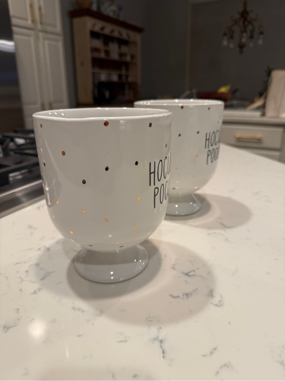 Hocus Pocus -  Fearful Phrases Planter Pot  Halloween White  Gold Ceramic - Picture 6 of 10